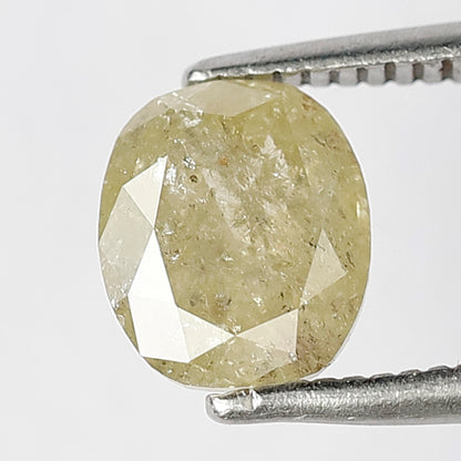 1.42 CT Oval Shape 7.2 MM Greenish Loose Diamond For Making Engagement Ring