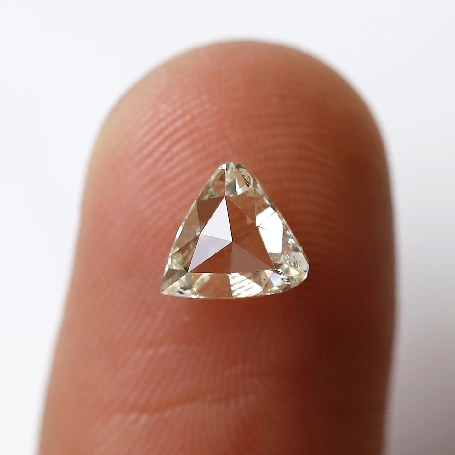 1.03 CT Unique Triangle Shape Old mine Cut Loose Natural Fancy Light Toned Yellow Si Clarity Diamond ideal for making Antique Design Jewelry