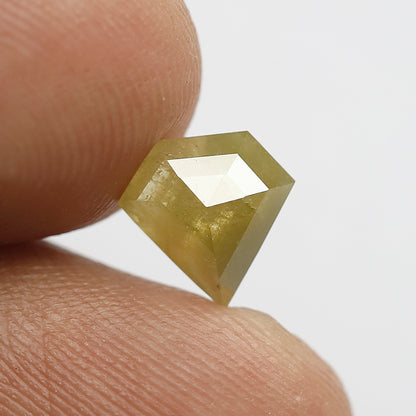 Pentagon Cut 1.65 Ct Natural Greenish Rustic Diamond | 8 mm Loose Diamond for Ring