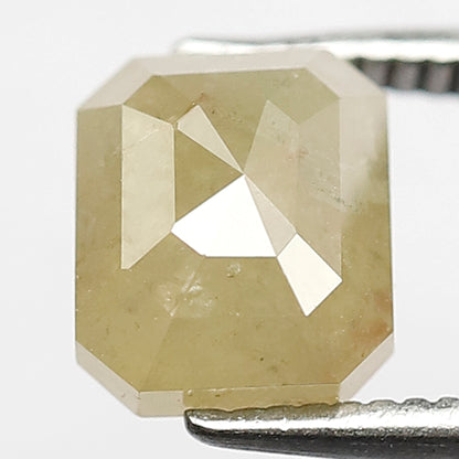 2.26 Ct Emerald Shape Light Greenish Rustic Diamond | Natural Loose Diamond for Wedding Jewelry