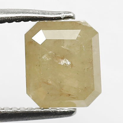 2.26 Ct Emerald Shape Light Greenish Rustic Diamond | Natural Loose Diamond for Wedding Jewelry