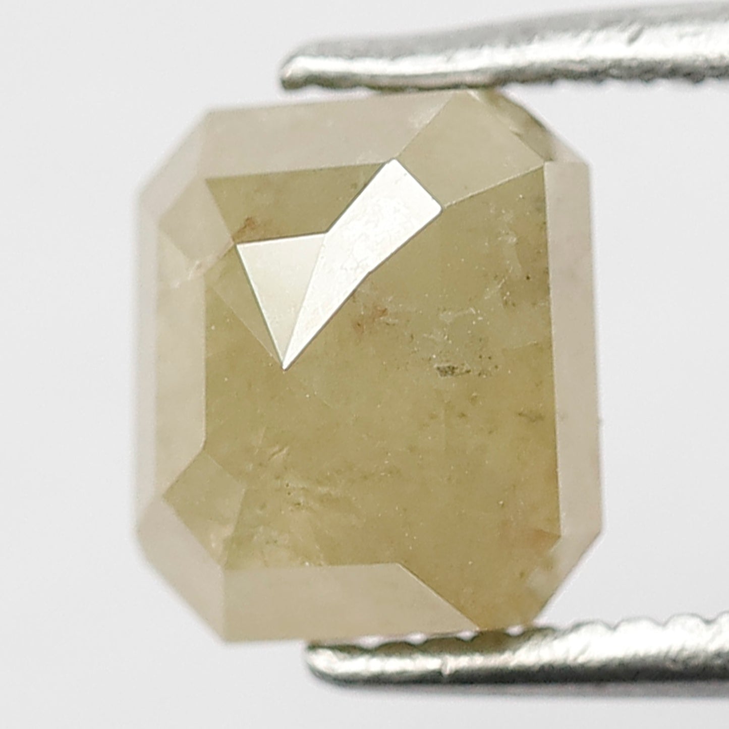 2.26 Ct Emerald Shape Light Greenish Rustic Diamond | Natural Loose Diamond for Wedding Jewelry