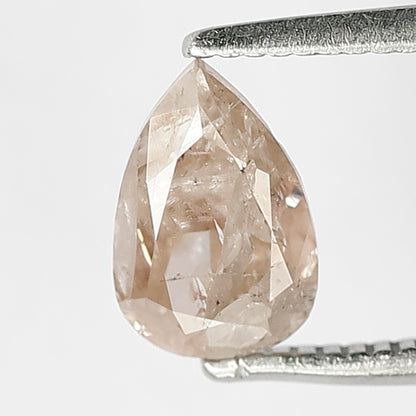 1.07 CT, 7mm Pear cut Rustic Diamond | Natural Light Pink Loose Diamond For Wedding Ring