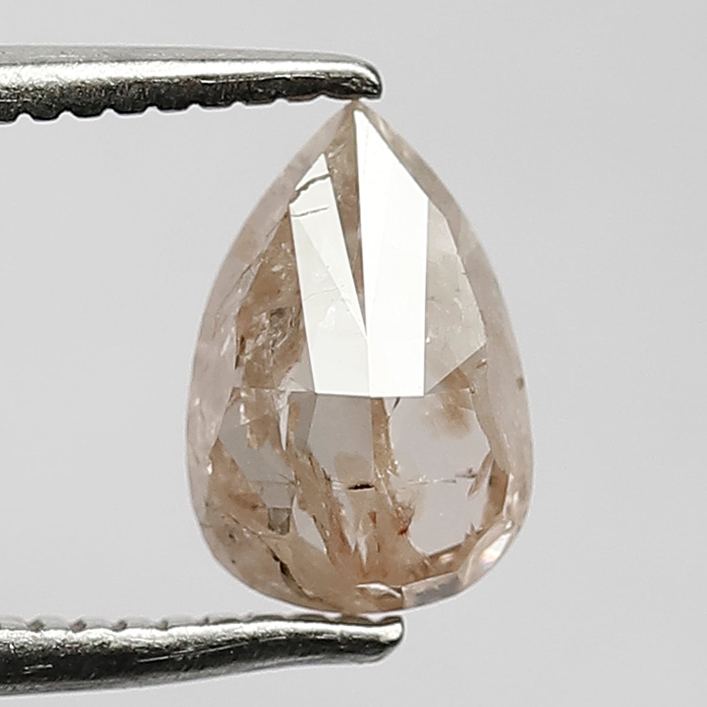 1.07 CT, 7mm Pear cut Rustic Diamond | Natural Light Pink Loose Diamond For Wedding Ring