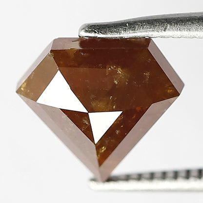 Natural Pentagon 2.08 CT Loose Diamond, 8.10 MM Brownish Yellow Rustic Diamond For Engagement Ring