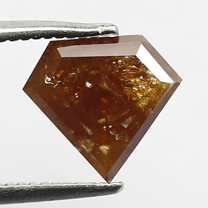 Natural Pentagon 2.08 CT Loose Diamond, 8.10 MM Brownish Yellow Rustic Diamond For Engagement Ring