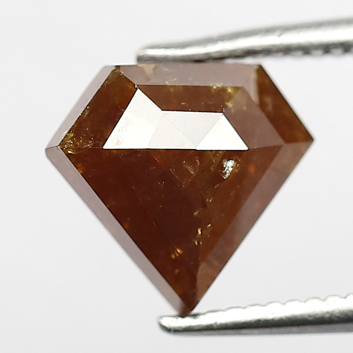 Natural Pentagon 2.08 CT Loose Diamond, 8.10 MM Brownish Yellow Rustic Diamond For Engagement Ring