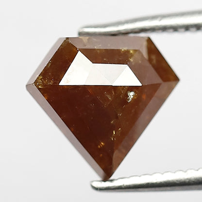 Natural Pentagon 2.08 CT Loose Diamond, 8.10 MM Brownish Yellow Rustic Diamond For Engagement Ring