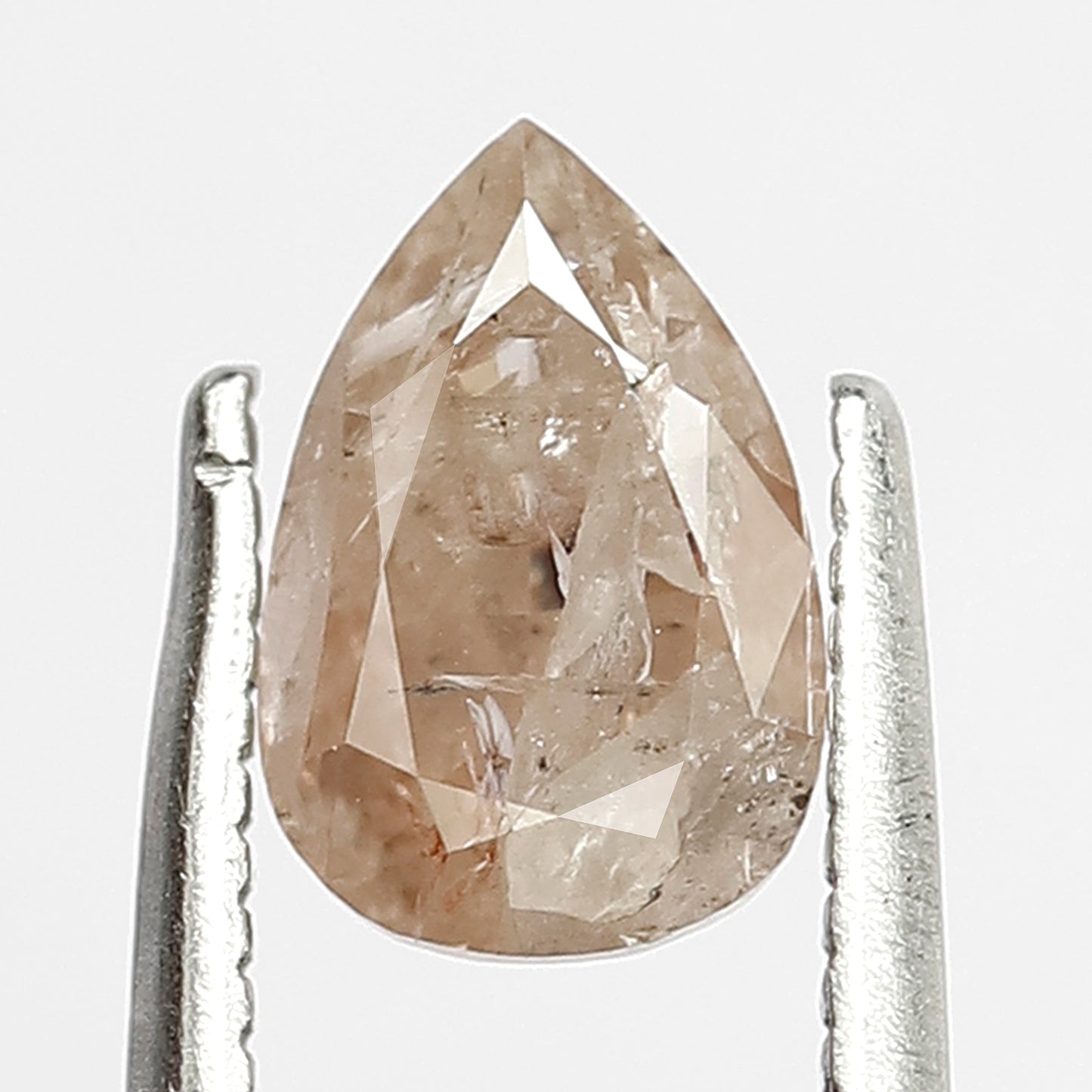 1.07 CT, 7mm Pear cut Rustic Diamond | Natural Light Pink Loose Diamond For Wedding Ring