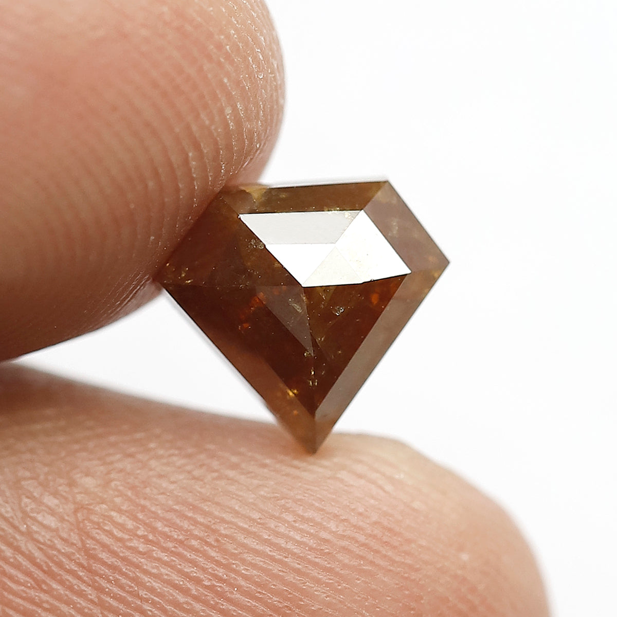 Natural Pentagon 2.08 CT Loose Diamond, 8.10 MM Brownish Yellow Rustic Diamond For Engagement Ring