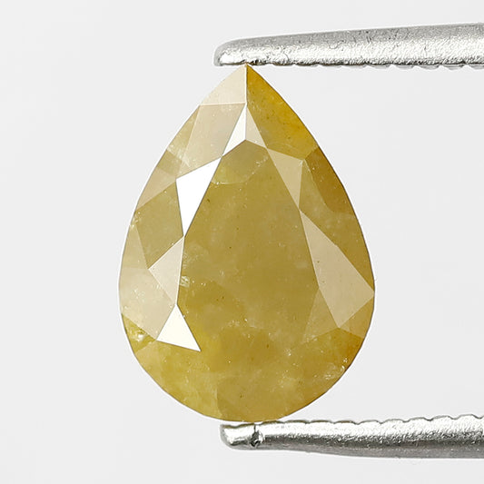 1.94 CT Pear Shape Earth Mined Diamond Natural Yellowish Green Rustic Loose Diamond