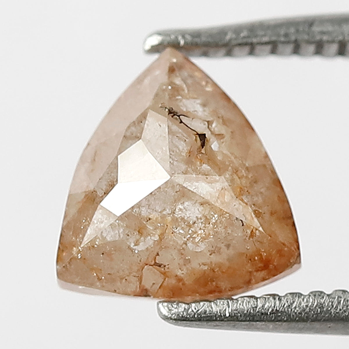 1.10 CT Triangle cut Loose Rustic Diamond, Natural Light Greyish Red Conflict Free Diamond