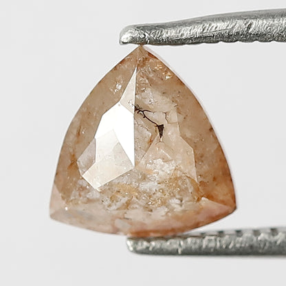 1.10 CT Triangle cut Loose Rustic Diamond, Natural Light Greyish Red Conflict Free Diamond