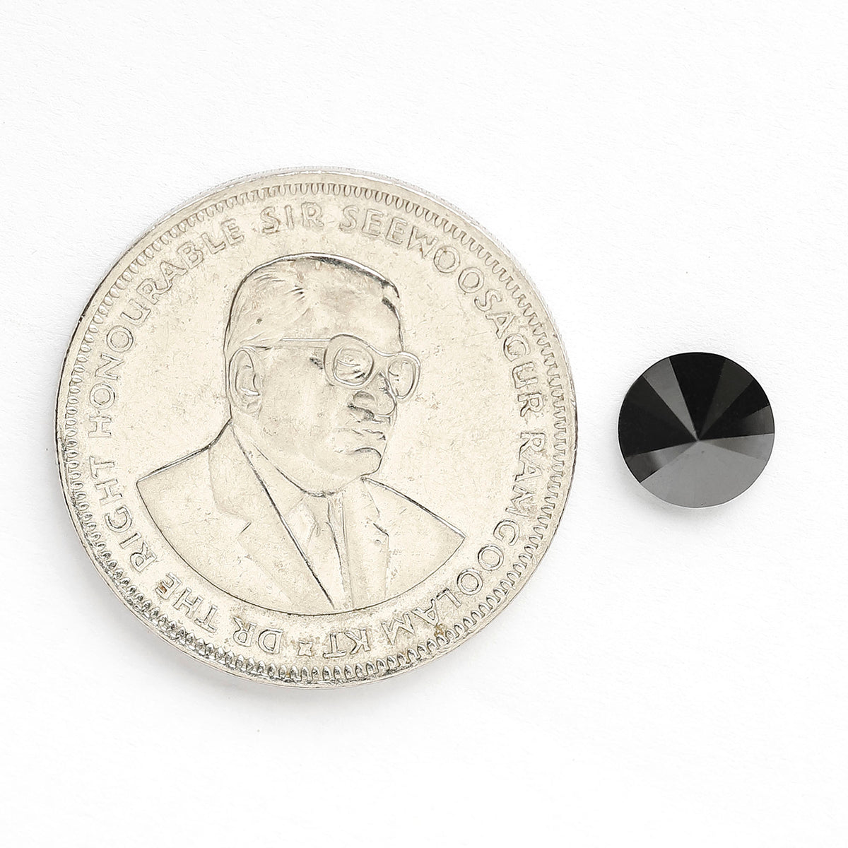 2 Carat Round Brilliant Cut Black Diamond, Heated Jet Black, 8mm Earth-Mined