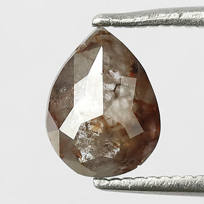 0.94 Ct Pear Shape Rustic Diamond | Natural Gray Black Reddish Ethically Sourced Loose Diamond Gift