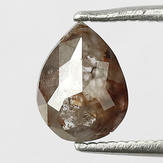 0.94 Ct Pear Shape Rustic Diamond | Natural Gray Black Reddish Ethically Sourced Loose Diamond Gift