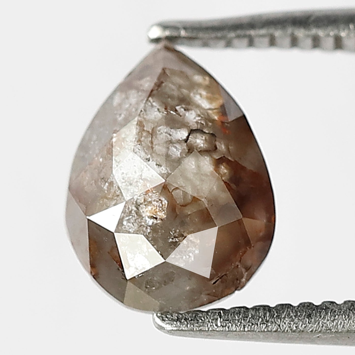 0.94 Ct Pear Shape Rustic Diamond | Natural Gray Black Reddish Ethically Sourced Loose Diamond Gift
