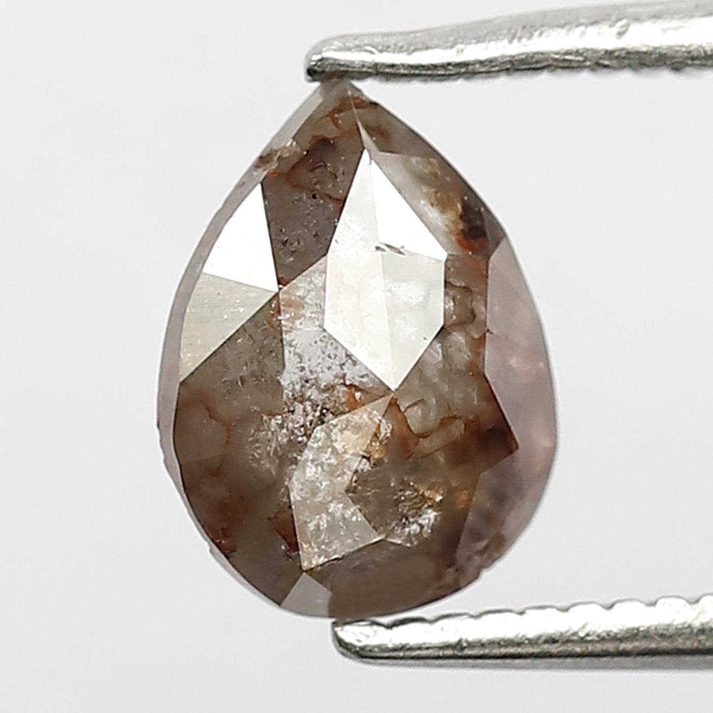 0.94 Ct Pear Shape Rustic Diamond | Natural Gray Black Reddish Ethically Sourced Loose Diamond Gift