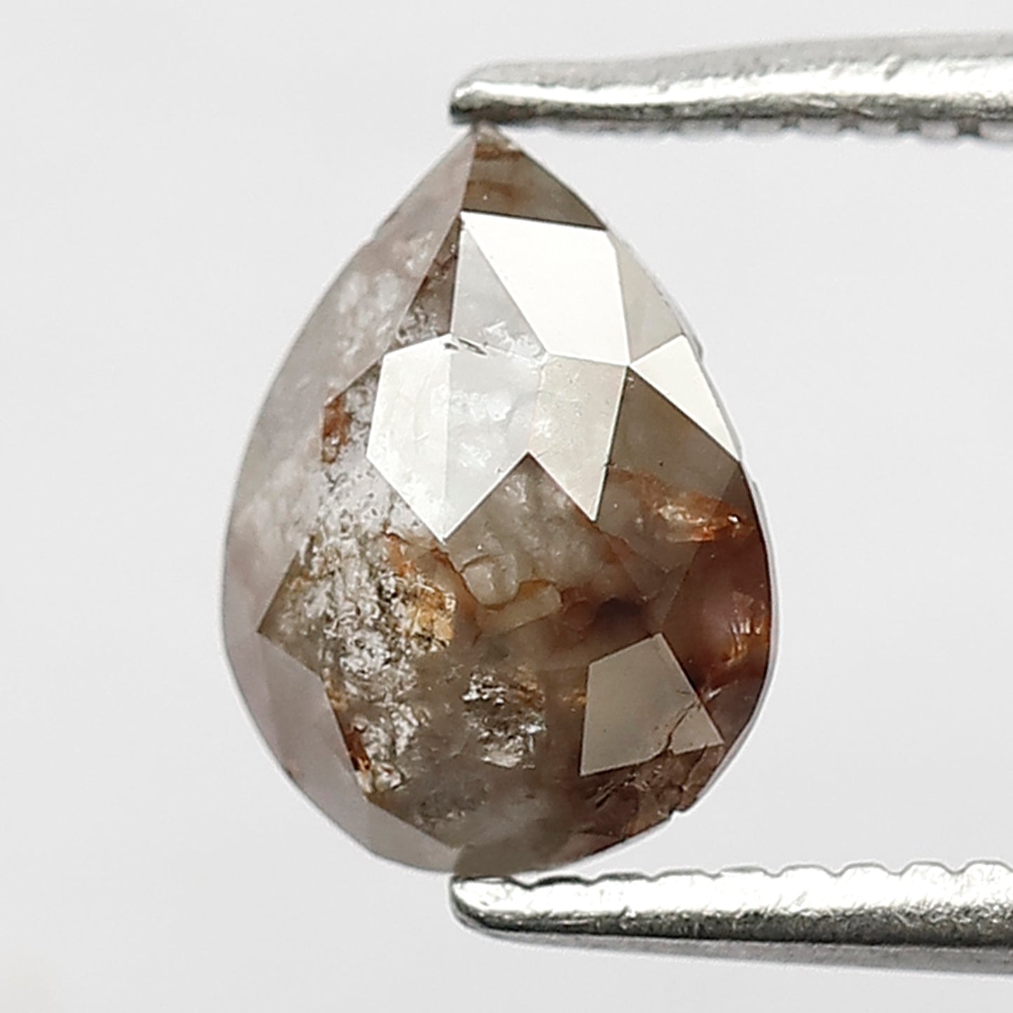 0.94 Ct Pear Shape Rustic Diamond | Natural Gray Black Reddish Ethically Sourced Loose Diamond Gift