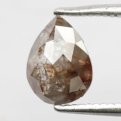 0.94 Ct Pear Shape Rustic Diamond | Natural Gray Black Reddish Ethically Sourced Loose Diamond Gift