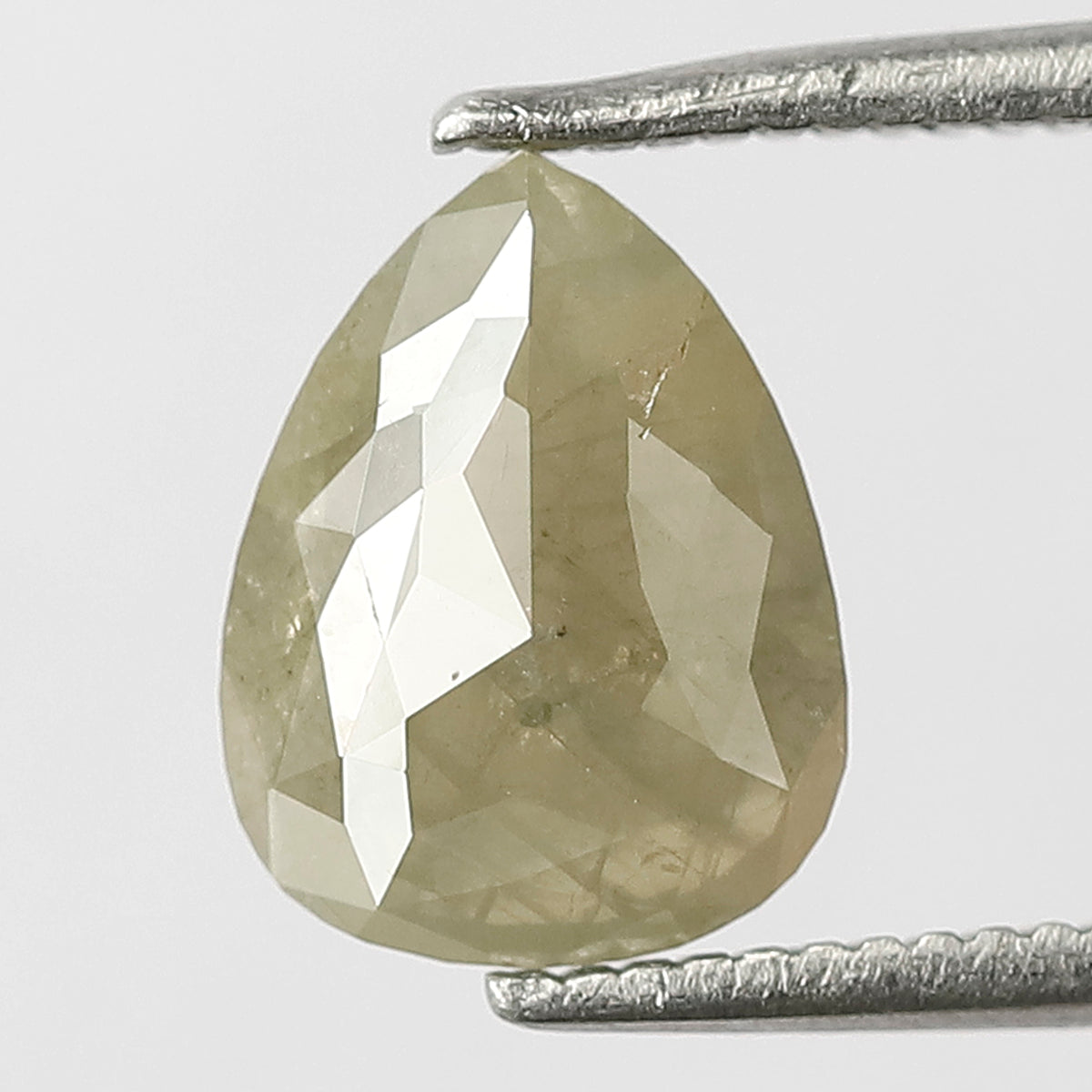 Pear Shape 1.32 Ct Natural Light Greenish Opaque Rustic Diamond | Loose Diamond for Jewelry