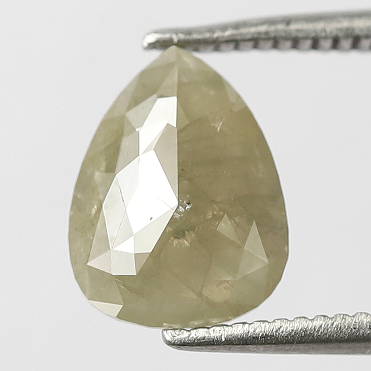 Pear Shape 1.32 Ct Natural Light Greenish Opaque Rustic Diamond | Loose Diamond for Jewelry