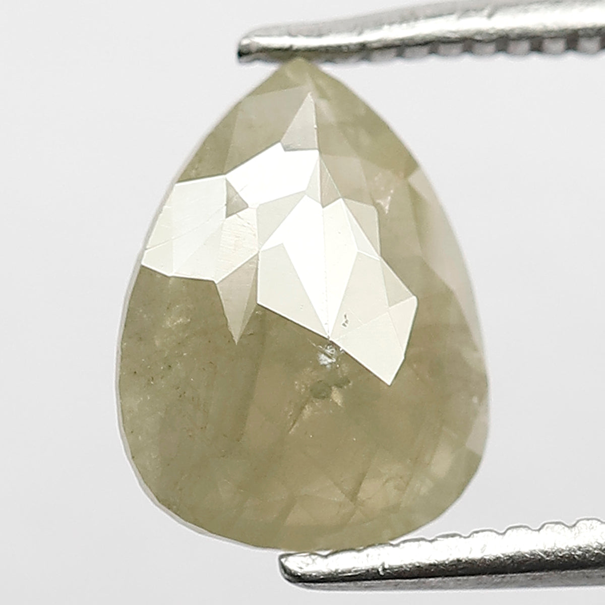 Pear Shape 1.32 Ct Natural Light Greenish Opaque Rustic Diamond | Loose Diamond for Jewelry