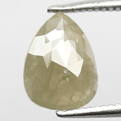 Pear Shape 1.32 Ct Natural Light Greenish Opaque Rustic Diamond | Loose Diamond for Jewelry