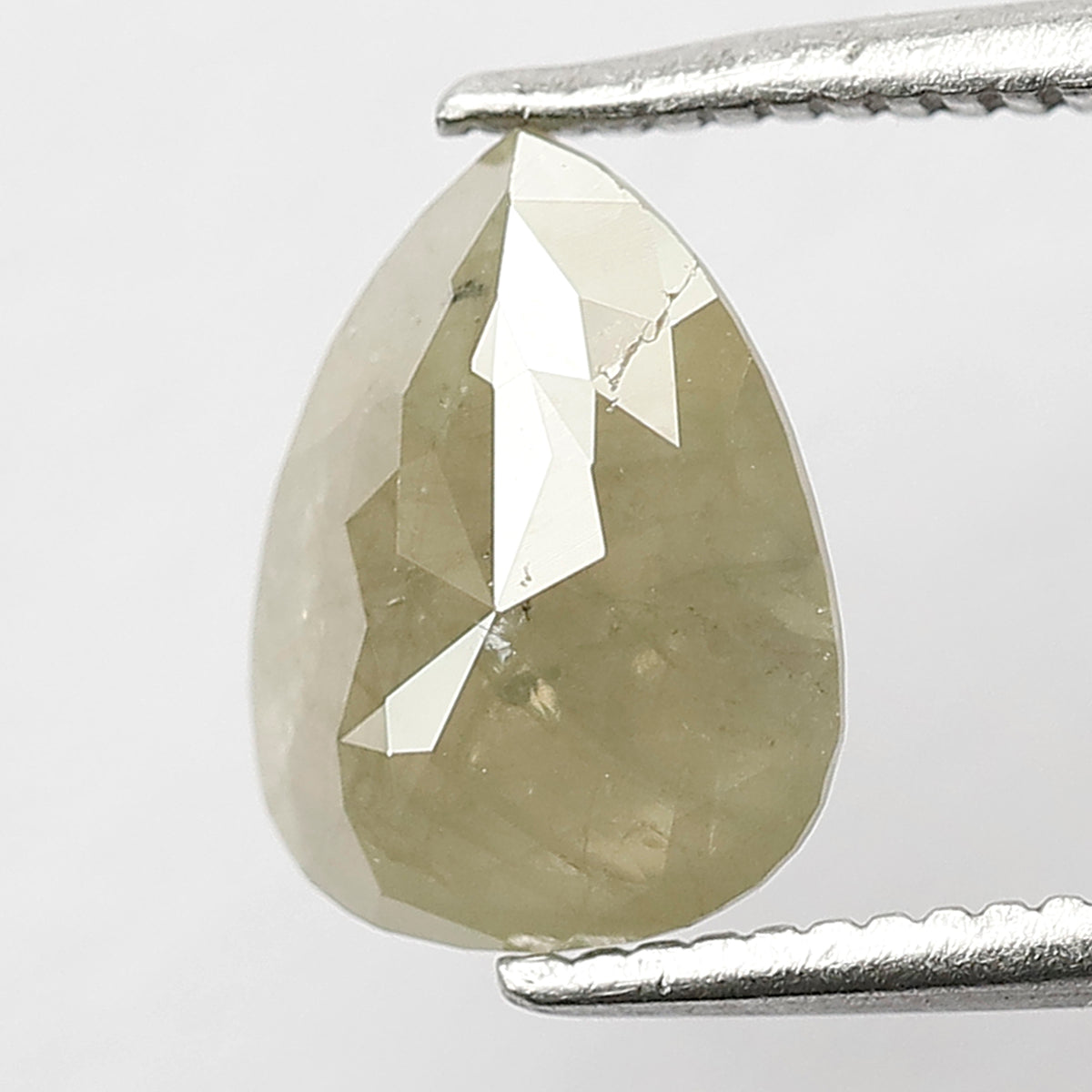Pear Shape 1.32 Ct Natural Light Greenish Opaque Rustic Diamond | Loose Diamond for Jewelry