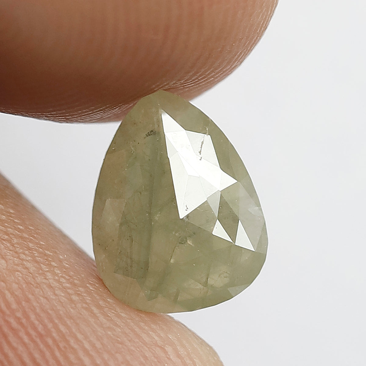 Pear Shape 1.32 Ct Natural Light Greenish Opaque Rustic Diamond | Loose Diamond for Jewelry