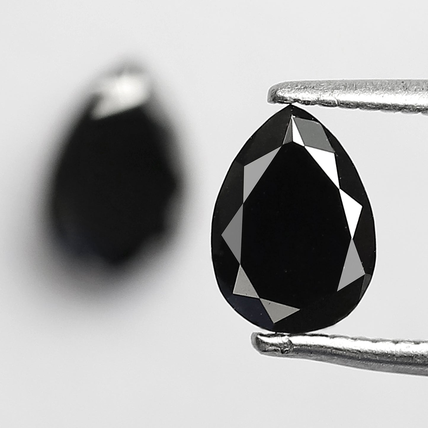 0.99 CT Pear Shape Black Diamond Pair | Earth Mined Natural Treated Loose Diamonds for Earrings Making