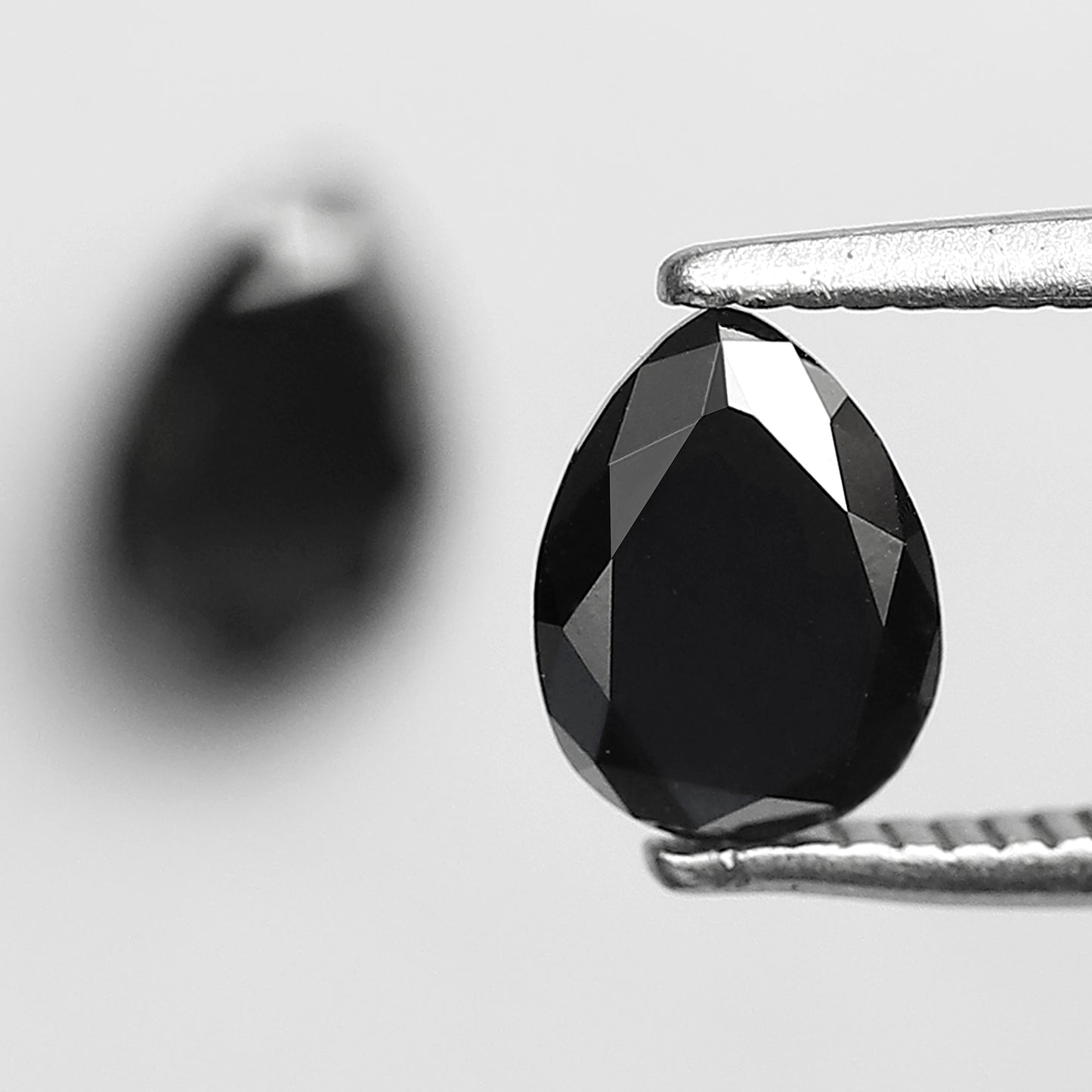 0.99 CT Pear Shape Black Diamond Pair | Earth Mined Natural Treated Loose Diamonds for Earrings Making
