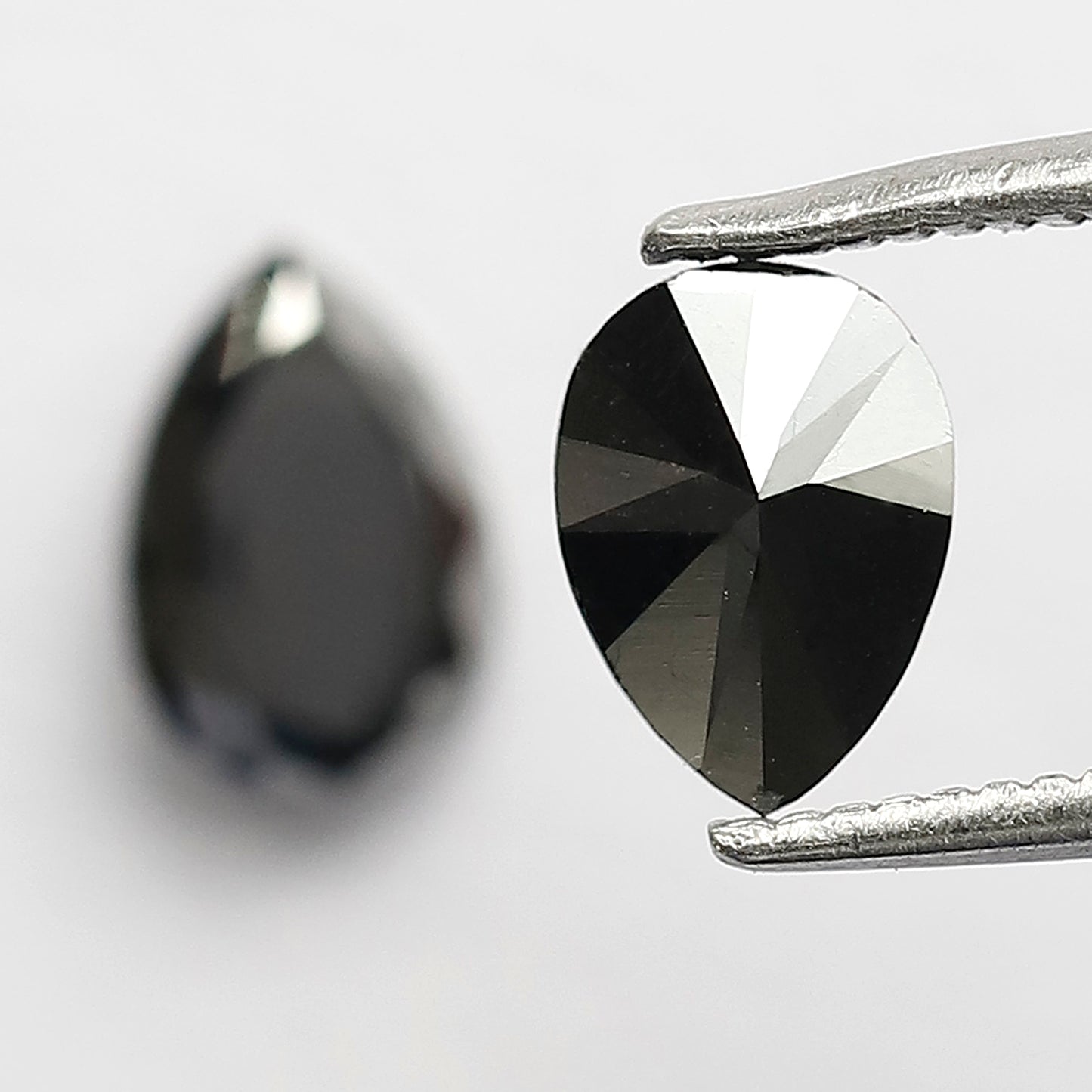 0.99 CT Pear Shape Black Diamond Pair | Earth Mined Natural Treated Loose Diamonds for Earrings Making