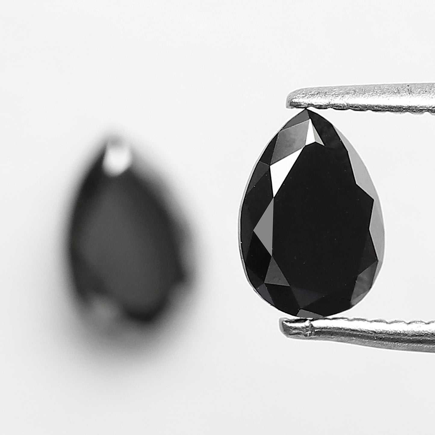 0.99 CT Pear Shape Black Diamond Pair | Earth Mined Natural Treated Loose Diamonds for Earrings Making