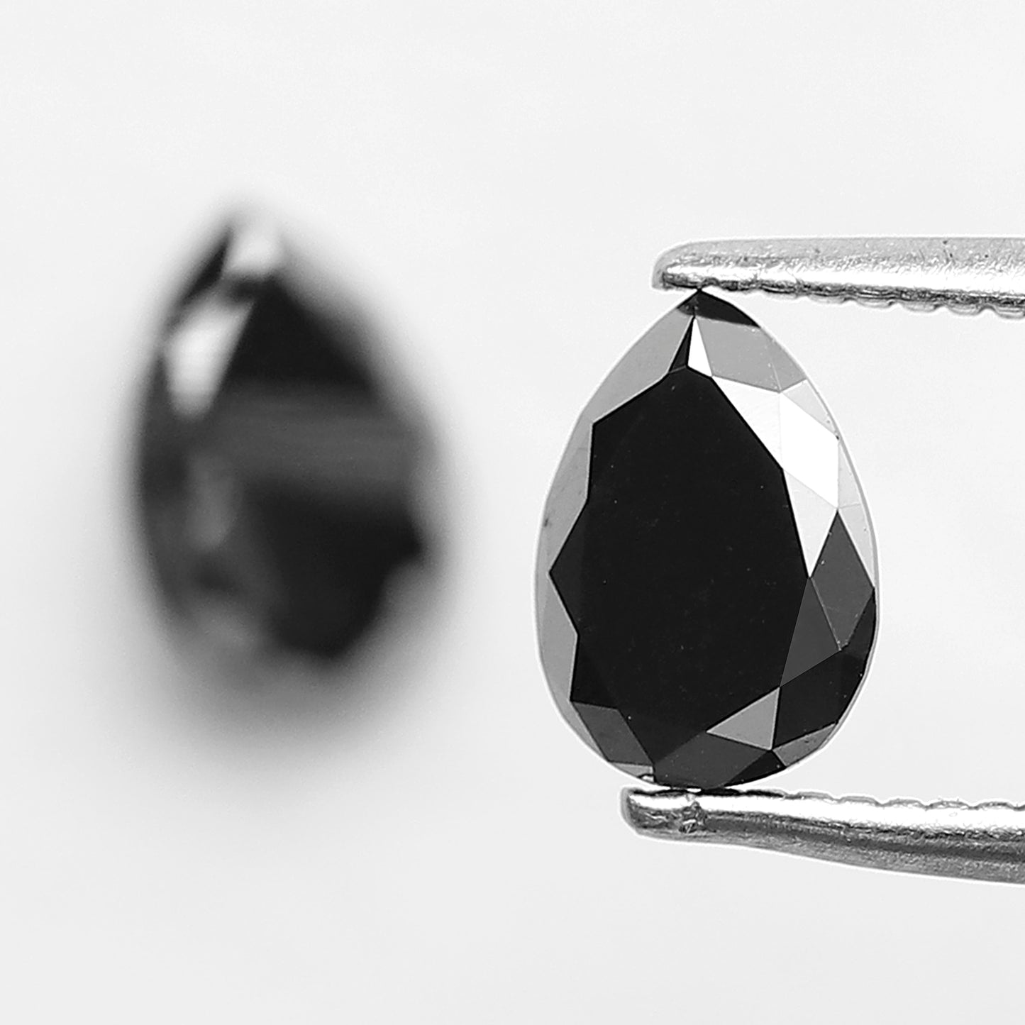 0.99 CT Pear Shape Black Diamond Pair | Earth Mined Natural Treated Loose Diamonds for Earrings Making