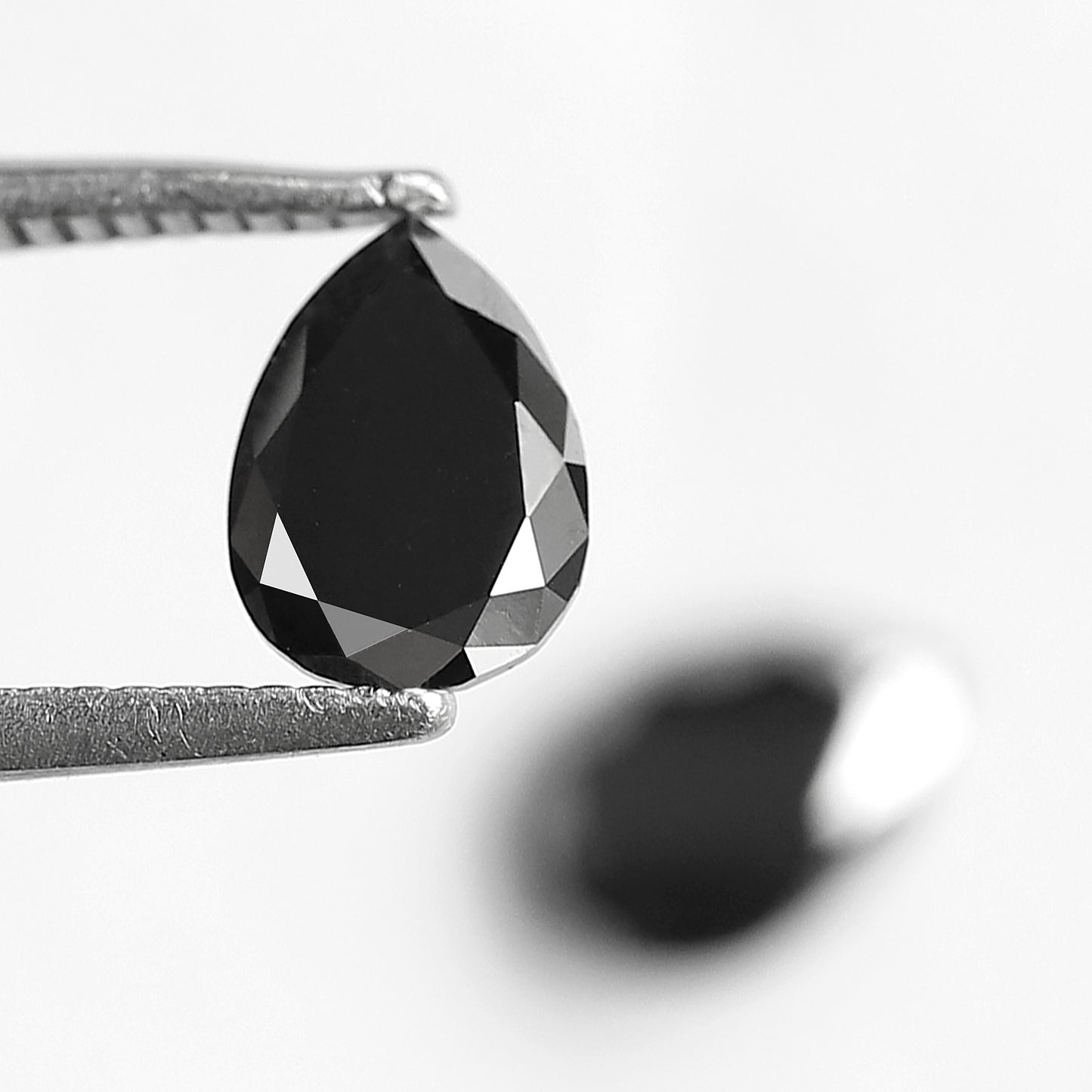 0.99 CT Pear Shape Black Diamond Pair | Earth Mined Natural Treated Loose Diamonds for Earrings Making