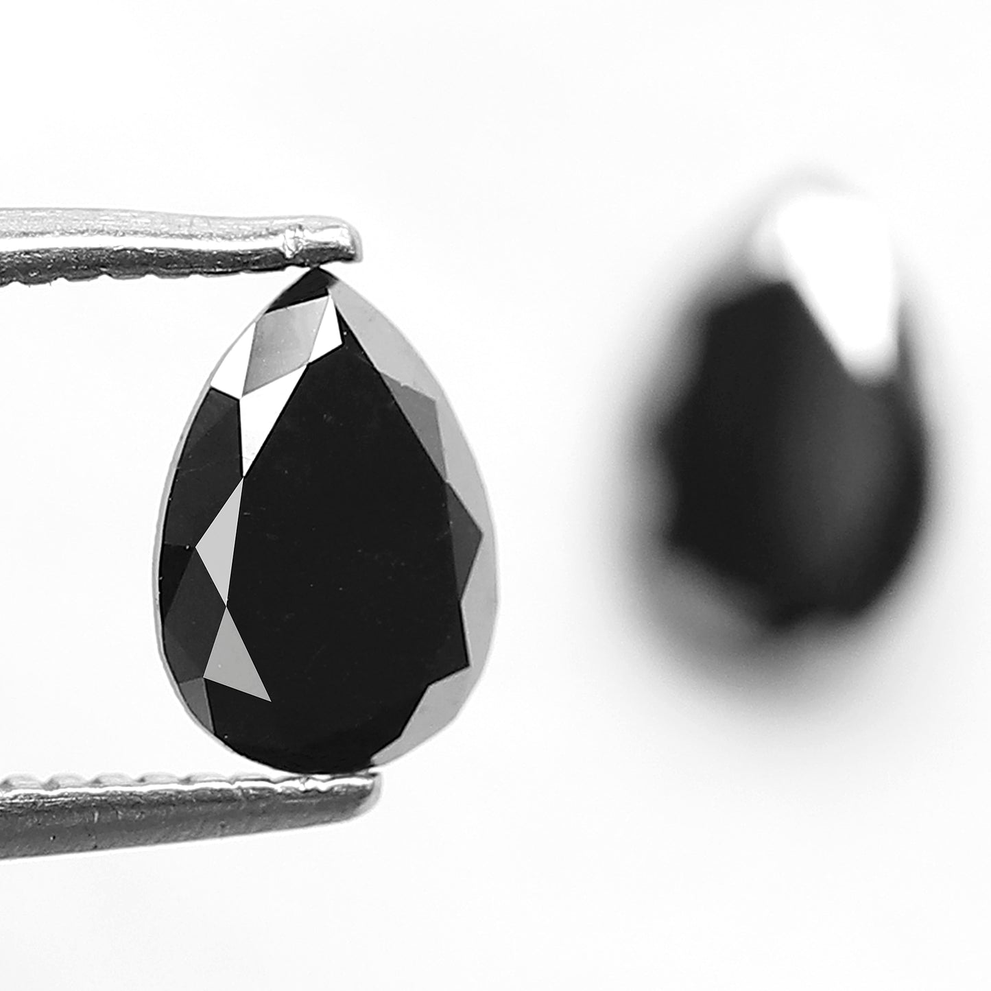 0.99 CT Pear Shape Black Diamond Pair | Earth Mined Natural Treated Loose Diamonds for Earrings Making
