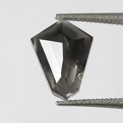 1.59 CT 9.80 MM Geometric Shape Black Grey Color Loose Natural Diamond For Birthday ring