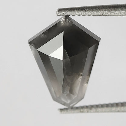 1.59 CT 9.80 MM Geometric Shape Black Grey Color Loose Natural Diamond For Birthday ring