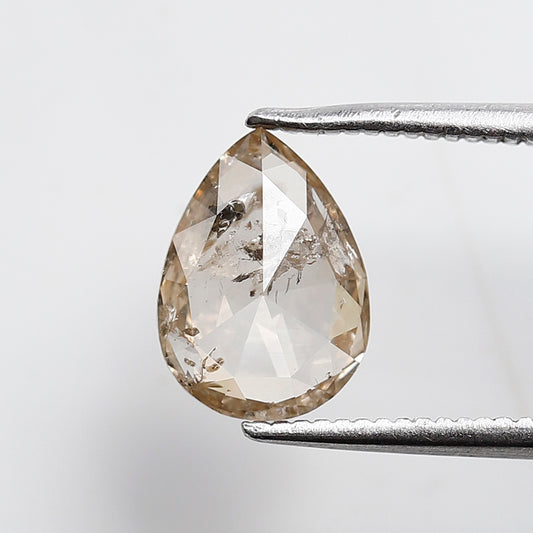 1.30 CT PEAR Shape Natural Loose Diamond, 9 mm pear cut Salt and pepper Diamond, brown color Diamond for making fancy design ornaments