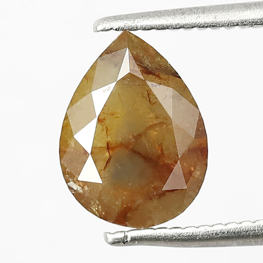 1.67 Ct Pear Cut Greenish Red Rustic Diamond | Natural Conflict Free Loose Diamond for Engagement Ring