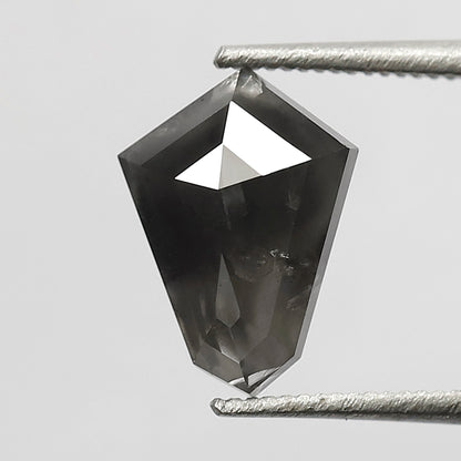 1.59 CT 9.80 MM Geometric Shape Black Grey Color Loose Natural Diamond For Birthday ring