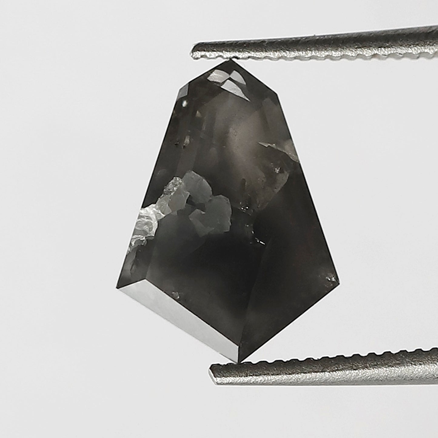 1.59 CT 9.80 MM Geometric Shape Black Grey Color Loose Natural Diamond For Birthday ring