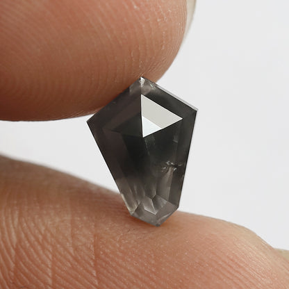 1.59 CT 9.80 MM Geometric Shape Black Grey Color Loose Natural Diamond For Birthday ring