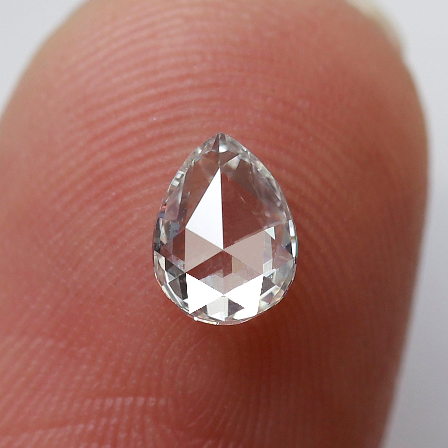 0.51 Ct Pear Shape Rose Cut Diamond 6.20x4.70 mm, Natural Conflict Free Loose Diamond for Promise Ring