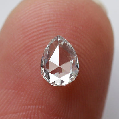0.51 Ct Pear Shape Rose Cut Diamond 6.20x4.70 mm, Natural Conflict Free Loose Diamond for Promise Ring