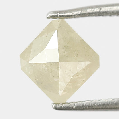 1.14 CT Asscher cut Loose Earth Mined Diamond 5.80 x 5.70 MM Natural Misty Green Rustic Diamond