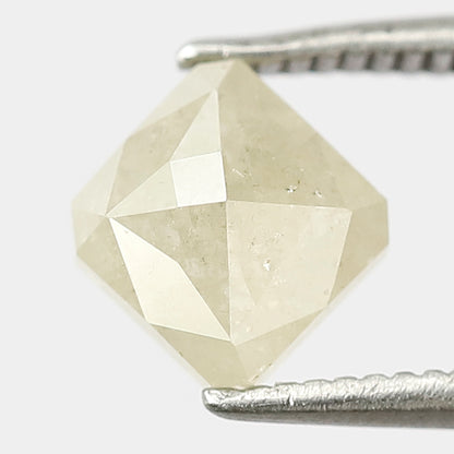 1.14 CT Asscher cut Loose Earth Mined Diamond 5.80 x 5.70 MM Natural Misty Green Rustic Diamond