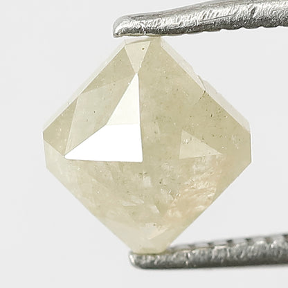1.14 CT Asscher cut Loose Earth Mined Diamond 5.80 x 5.70 MM Natural Misty Green Rustic Diamond