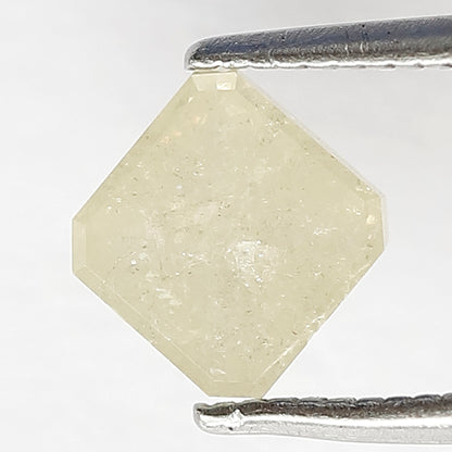 1.14 CT Asscher cut Loose Earth Mined Diamond 5.80 x 5.70 MM Natural Misty Green Rustic Diamond